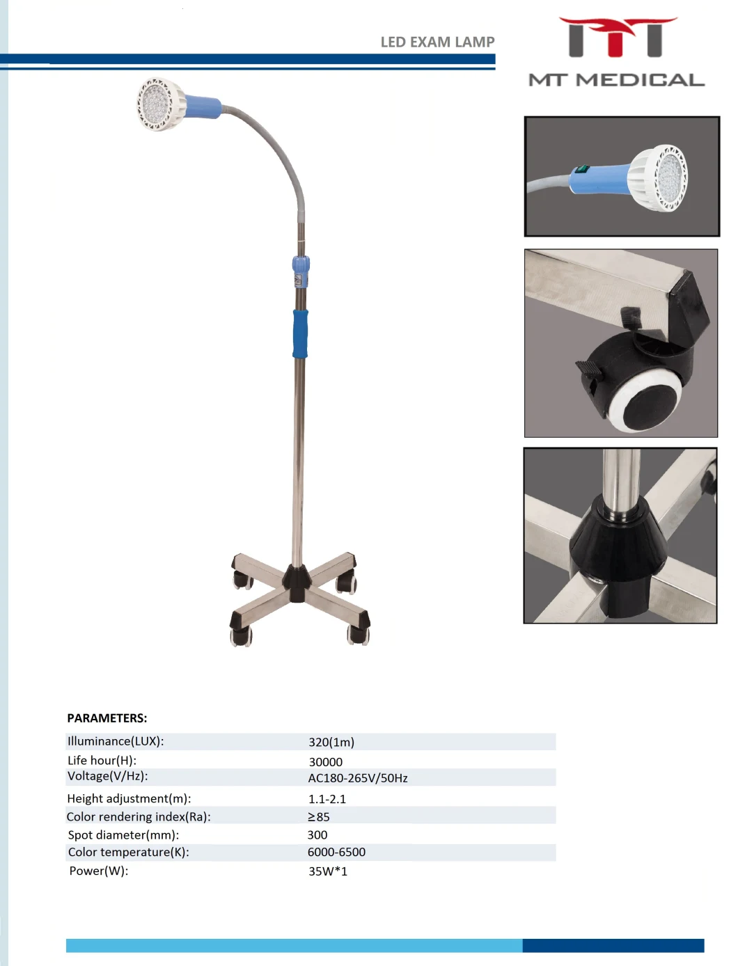 Portable Medical Floor Type LED Examination Lamp