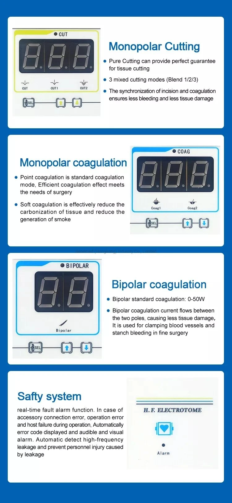 350W Bipolar Electrosurgical Unit High Frequency Diathermy Machine for Hospital