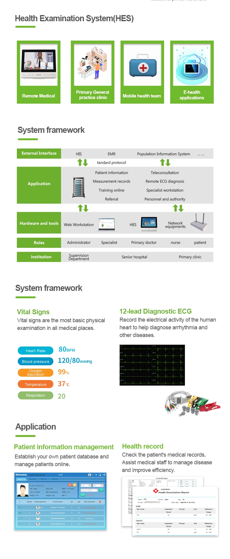 Widely Sold CE Approved E-Health Virtual Healthcare Telemedicine Equipment for Eclinic Hes-7