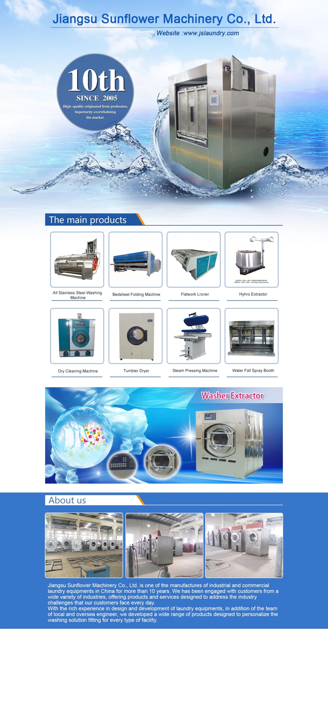 Laundry Equipment for Healthcare Facility, Restaurant, Laundry Shop 50kgs