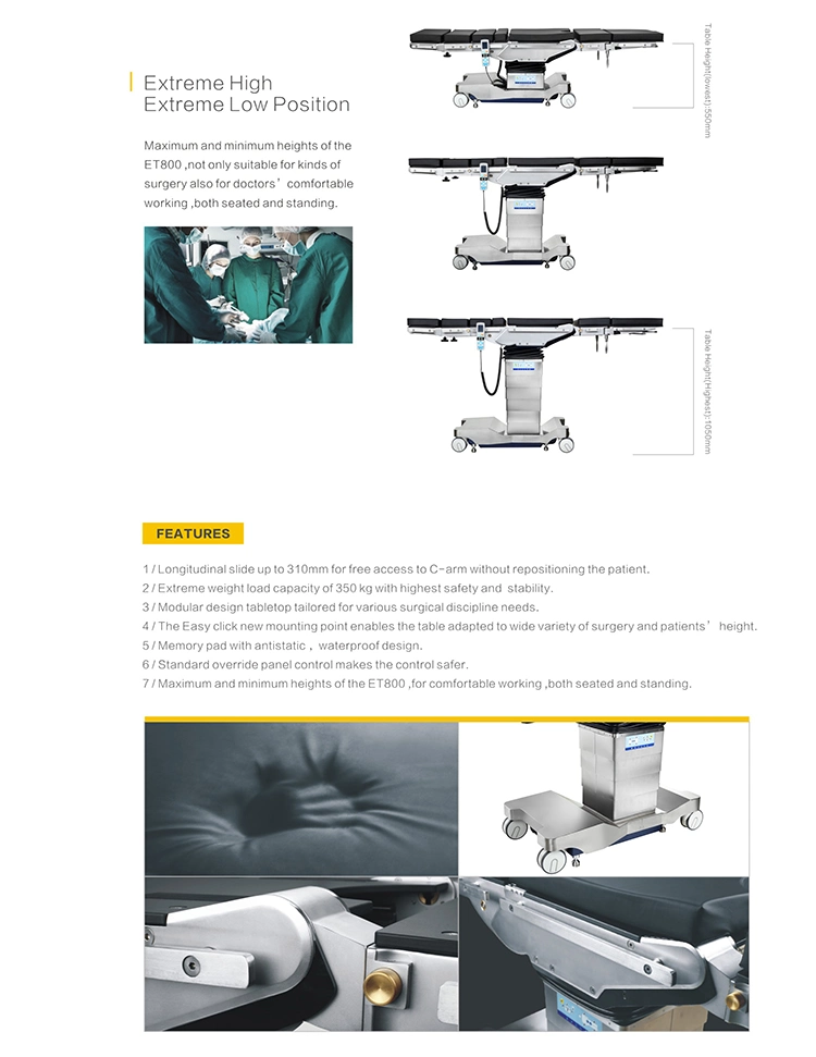 Medical Operating Room Equipment Electric Hydraulic Operating Table